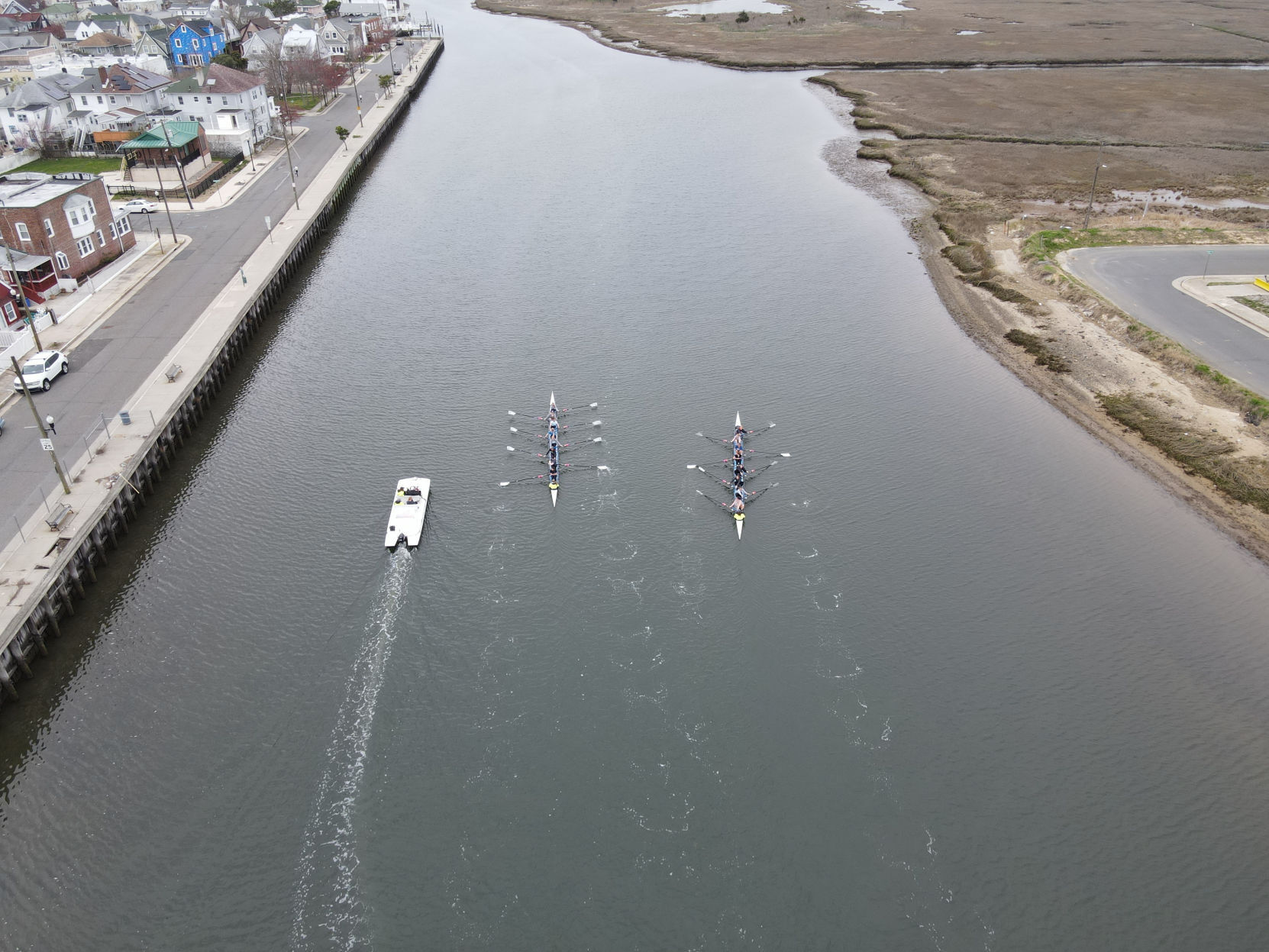 Drone footage of Atlantic City's Inside Thorofare